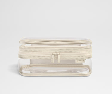 Clear Toiletry Bag in Salt White