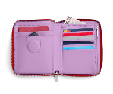 Travel Wallet in Cherry Red/Electric Iris