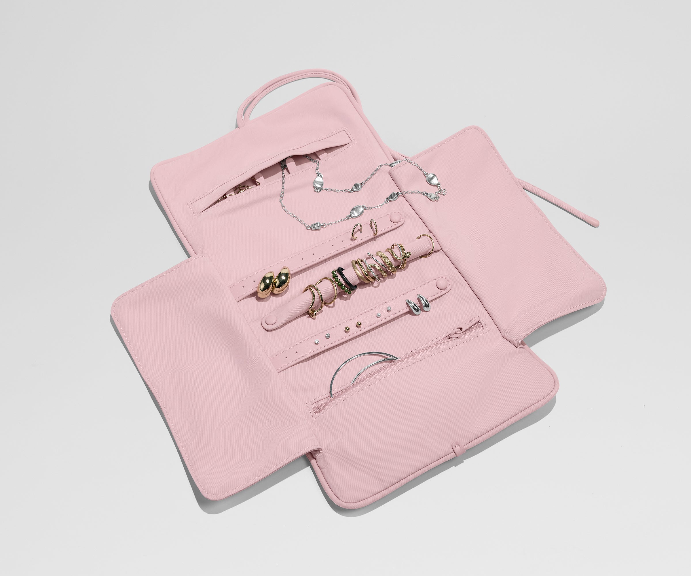 Featherlight Jewelry Roll in Blush Pink