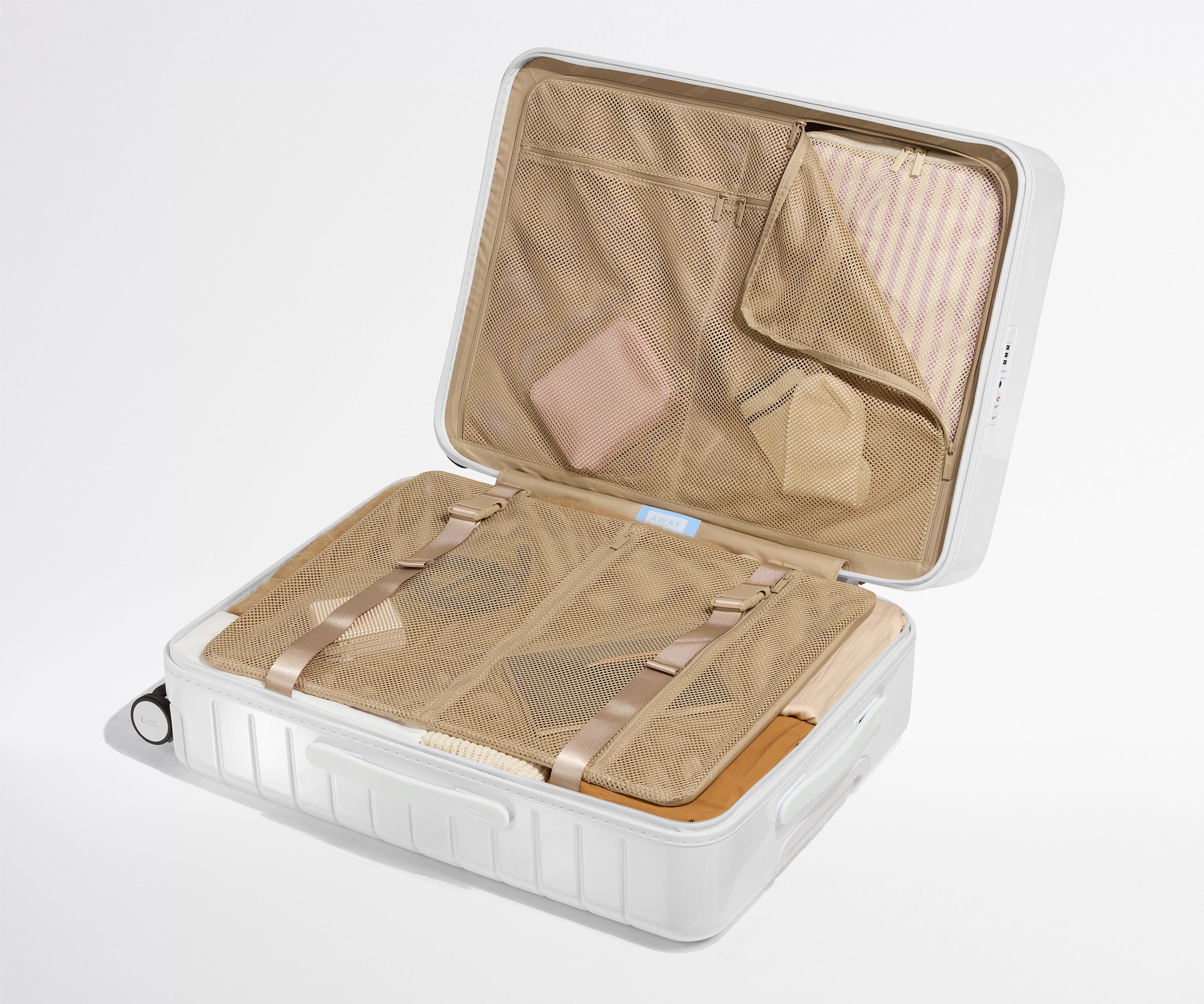 The Medium Checked Suitcase in Pearl White | Away: Built for