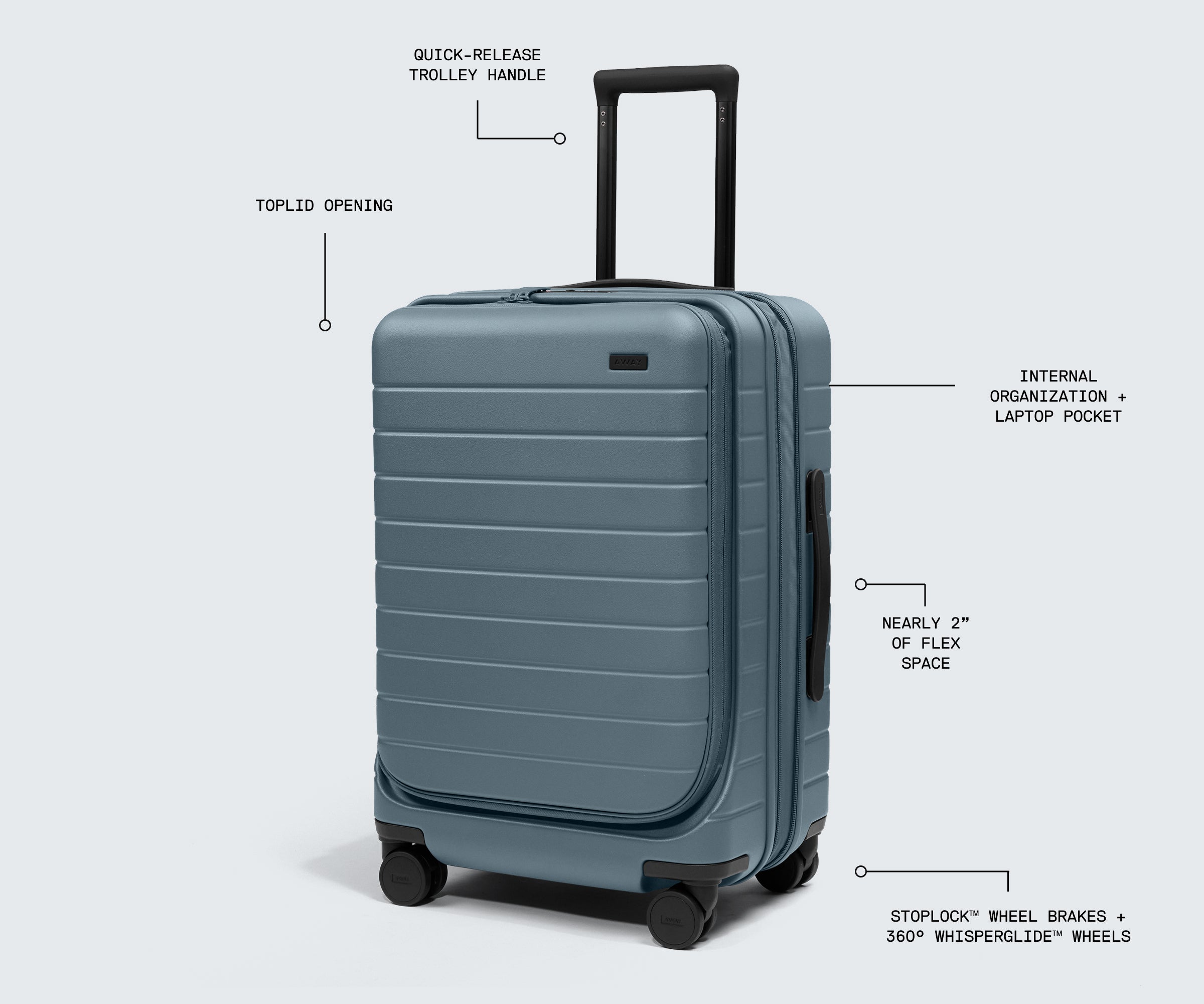 Topside Bigger Carry-On in Blush Pink