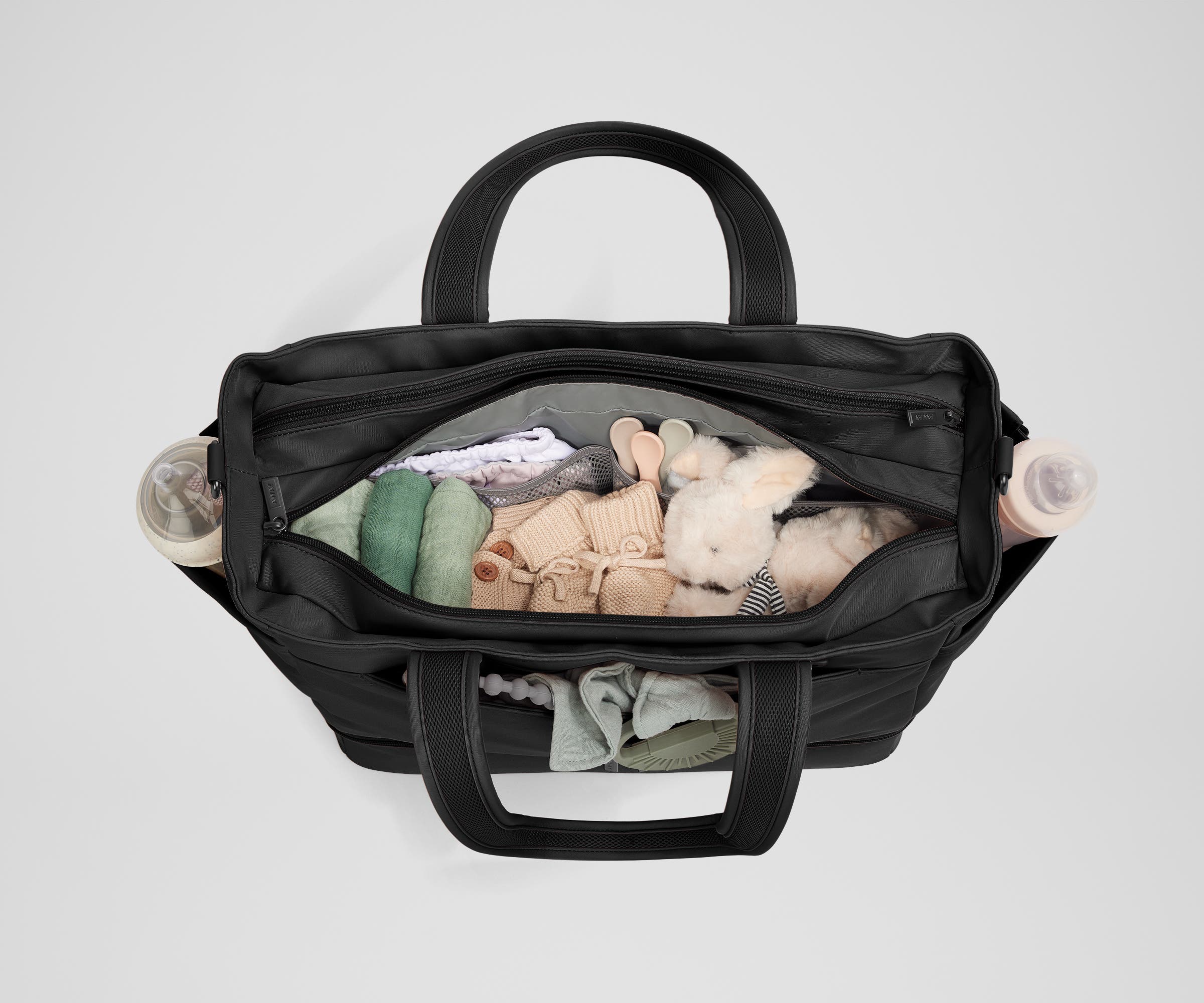 best large travel diaper bag tote Away Double Diaper Tote in Jet Black