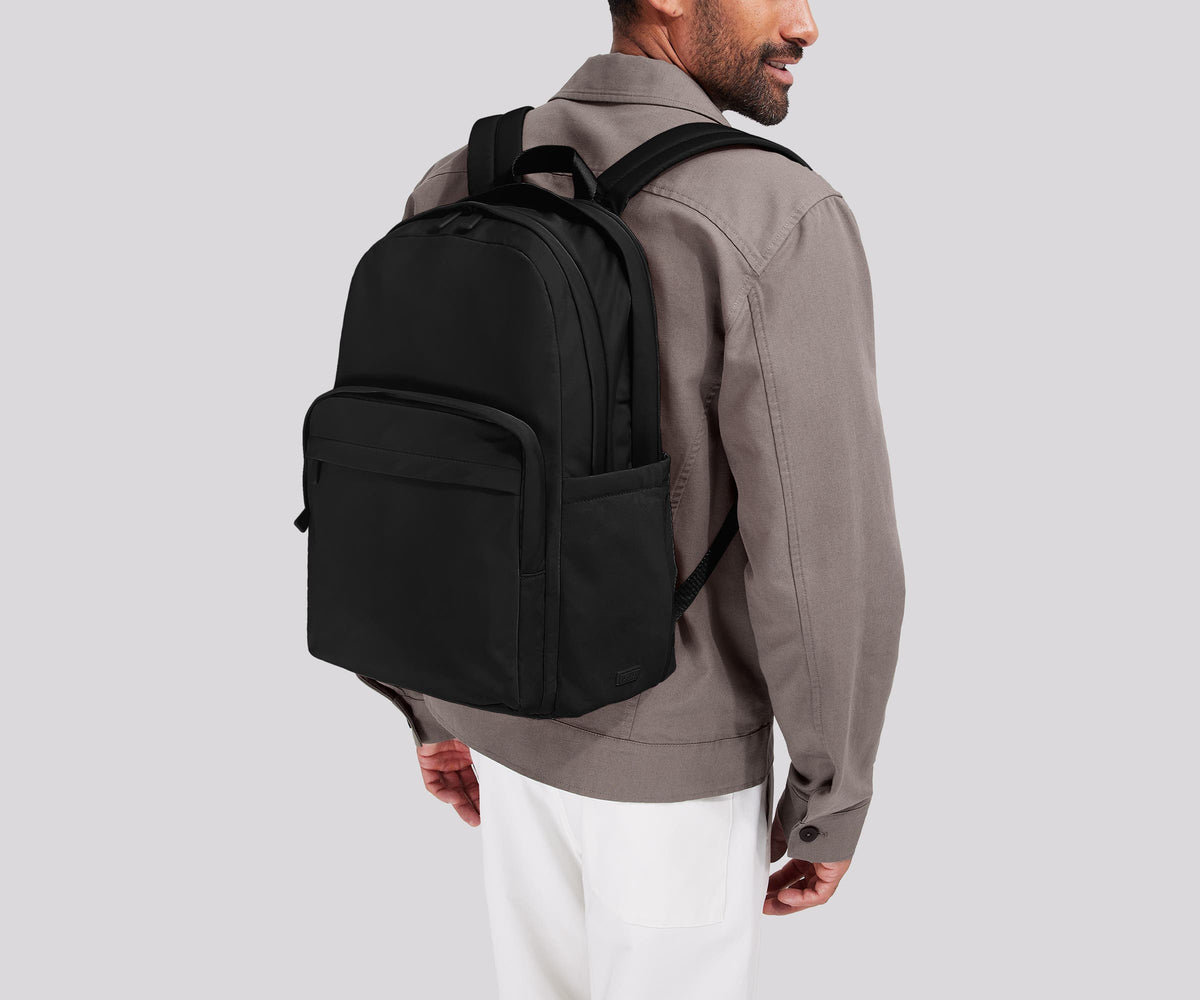 Jet Black Large Lightweight Backpack For Travel Away Jet black large lightweight backpack for travel away