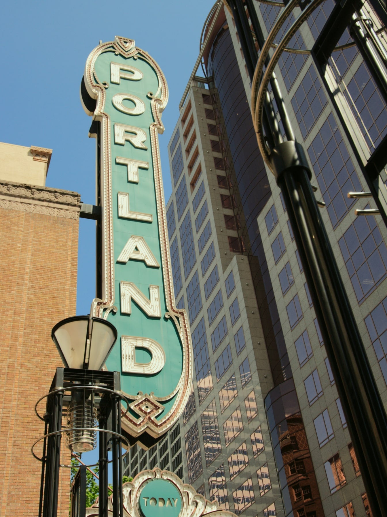 The iconic Portland sign outside Arlene Schnitzer Concert Hall